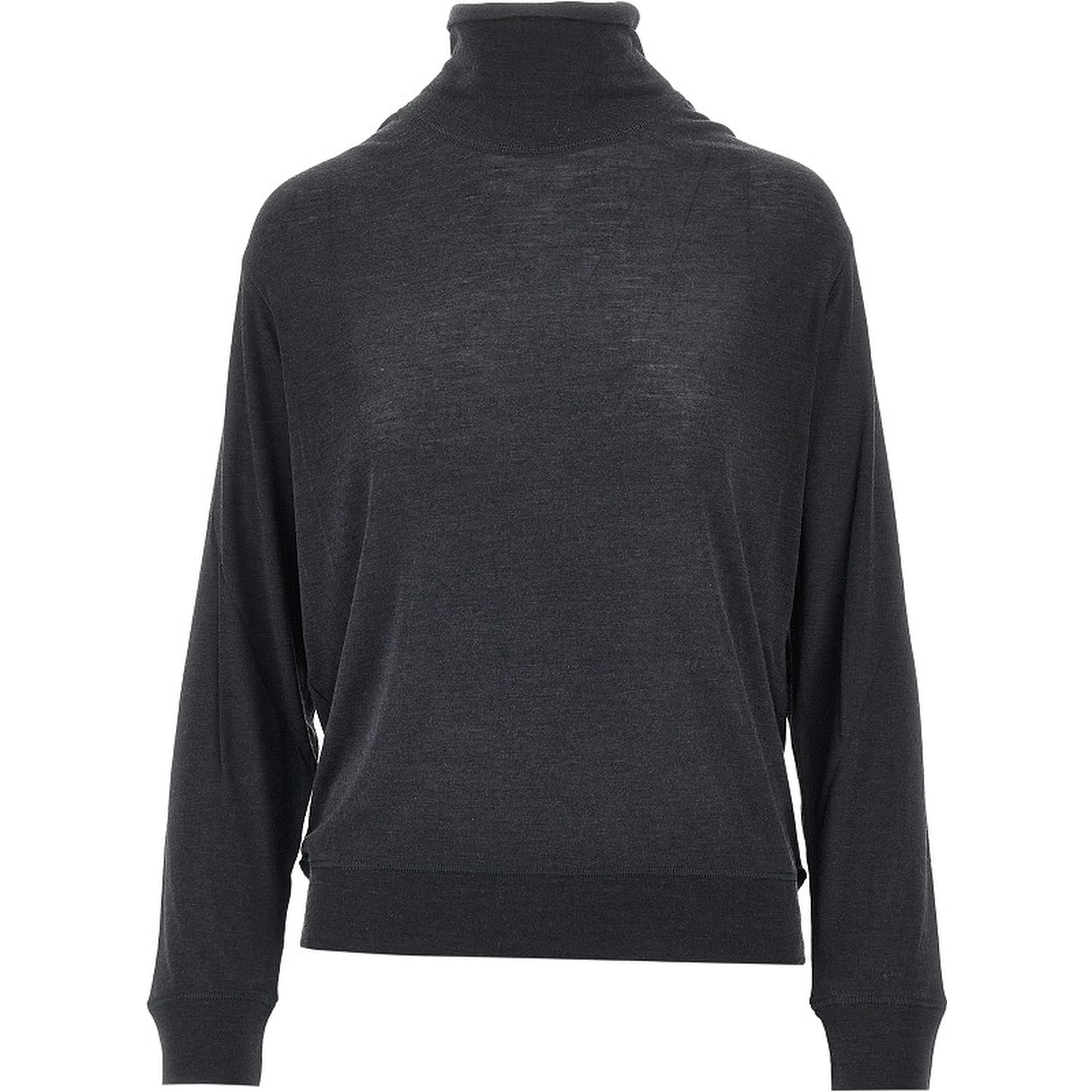 Wool and silk jersey mock-neck top