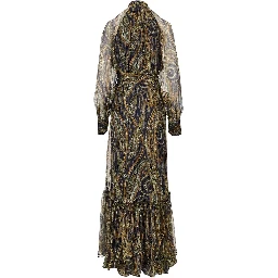 Paisley silk creponne maxi dress