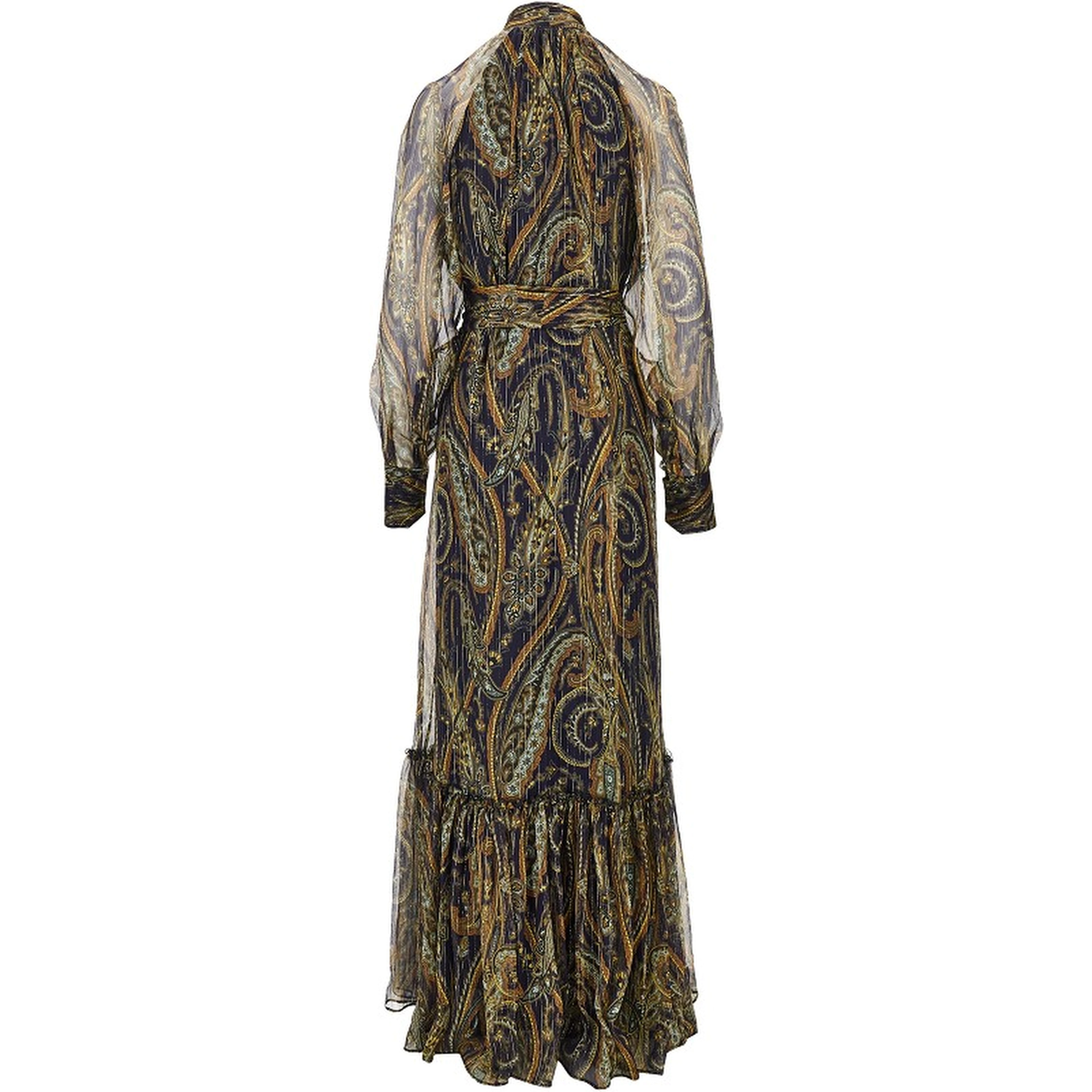 Paisley silk creponne maxi dress