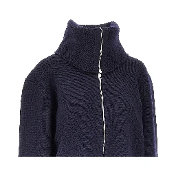 Stretch wool full-zip cardigan