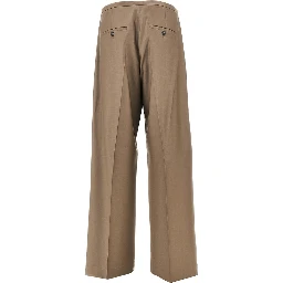 Single pleat wool pants