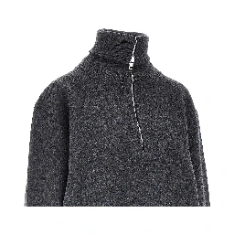 Wool and cashmere half-zip sweater