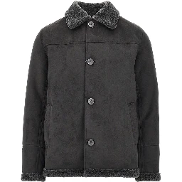Suede and shearling effect jacket