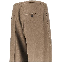 Single pleat wool pants