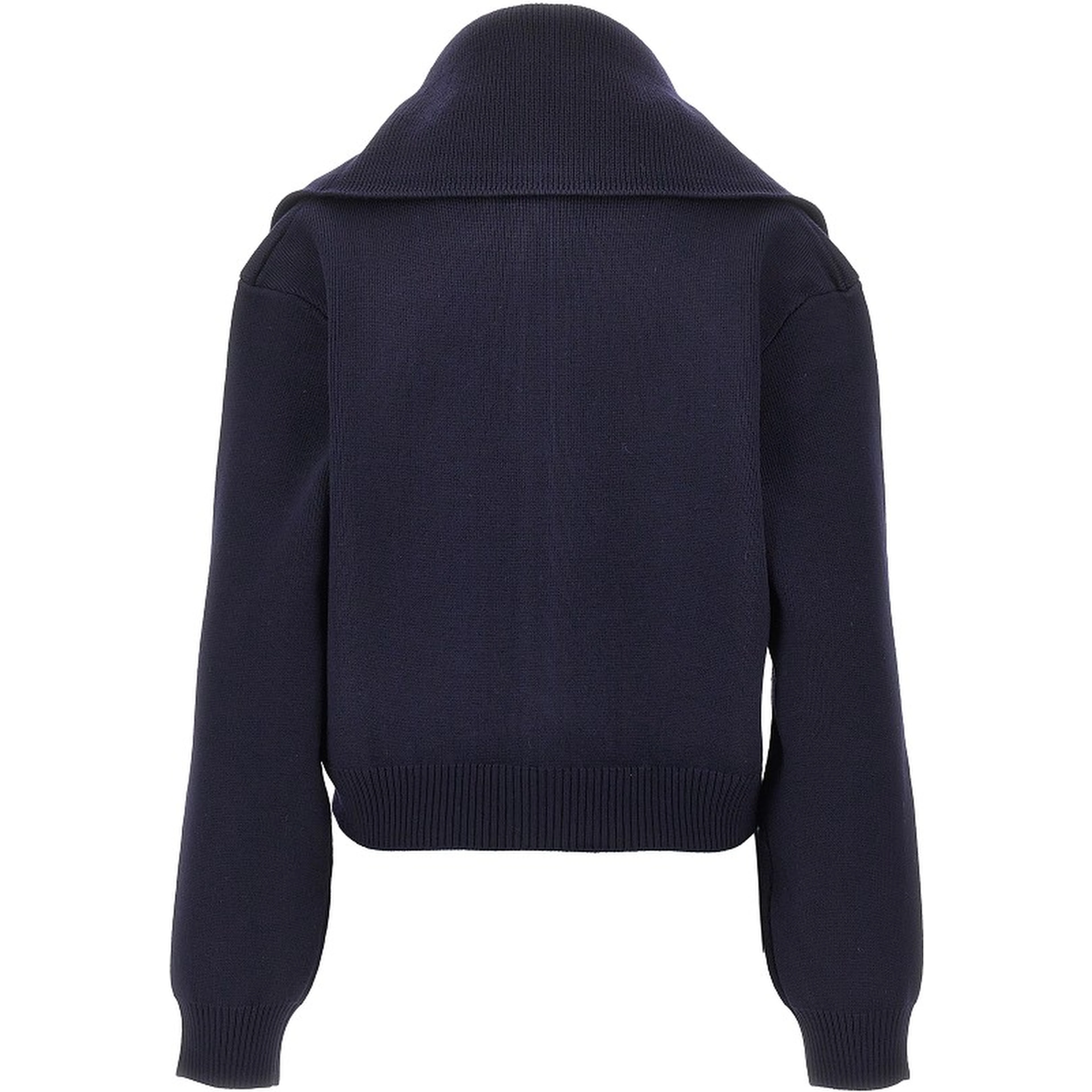 Stretch wool full-zip cardigan