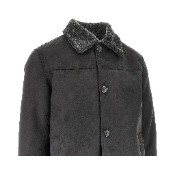 Suede and shearling effect jacket