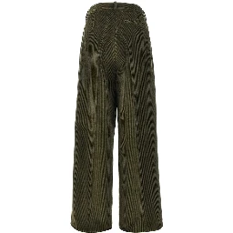 Single pleat wide leg corduroy pants