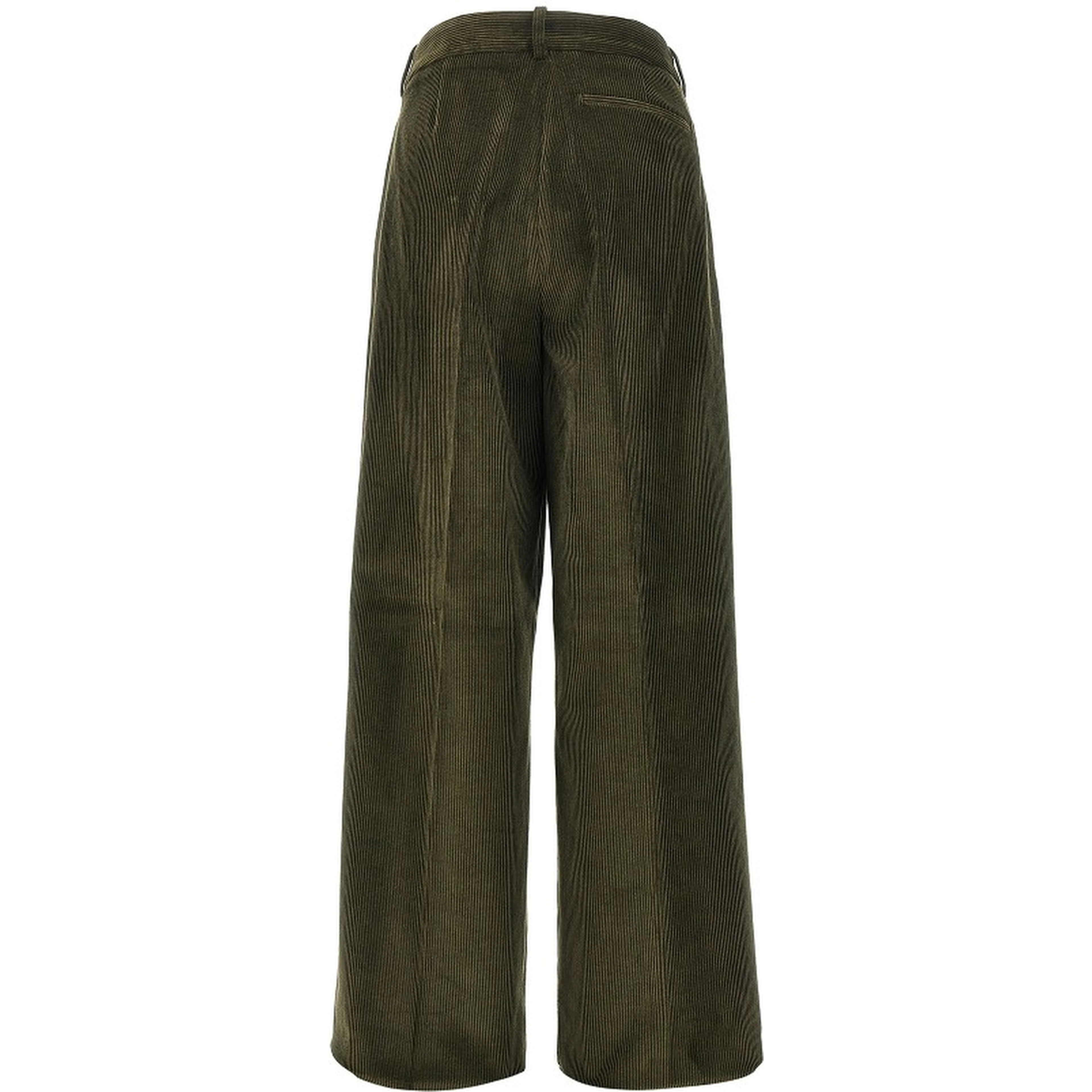 Single pleat wide leg corduroy pants