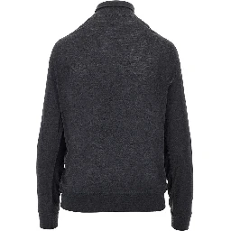 Wool and silk jersey mock-neck top