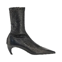Stretch nappa leather ankle-boots