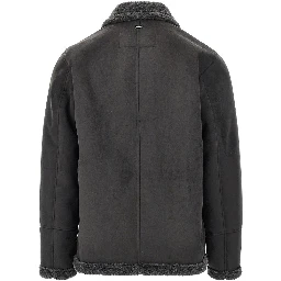Suede and shearling effect jacket
