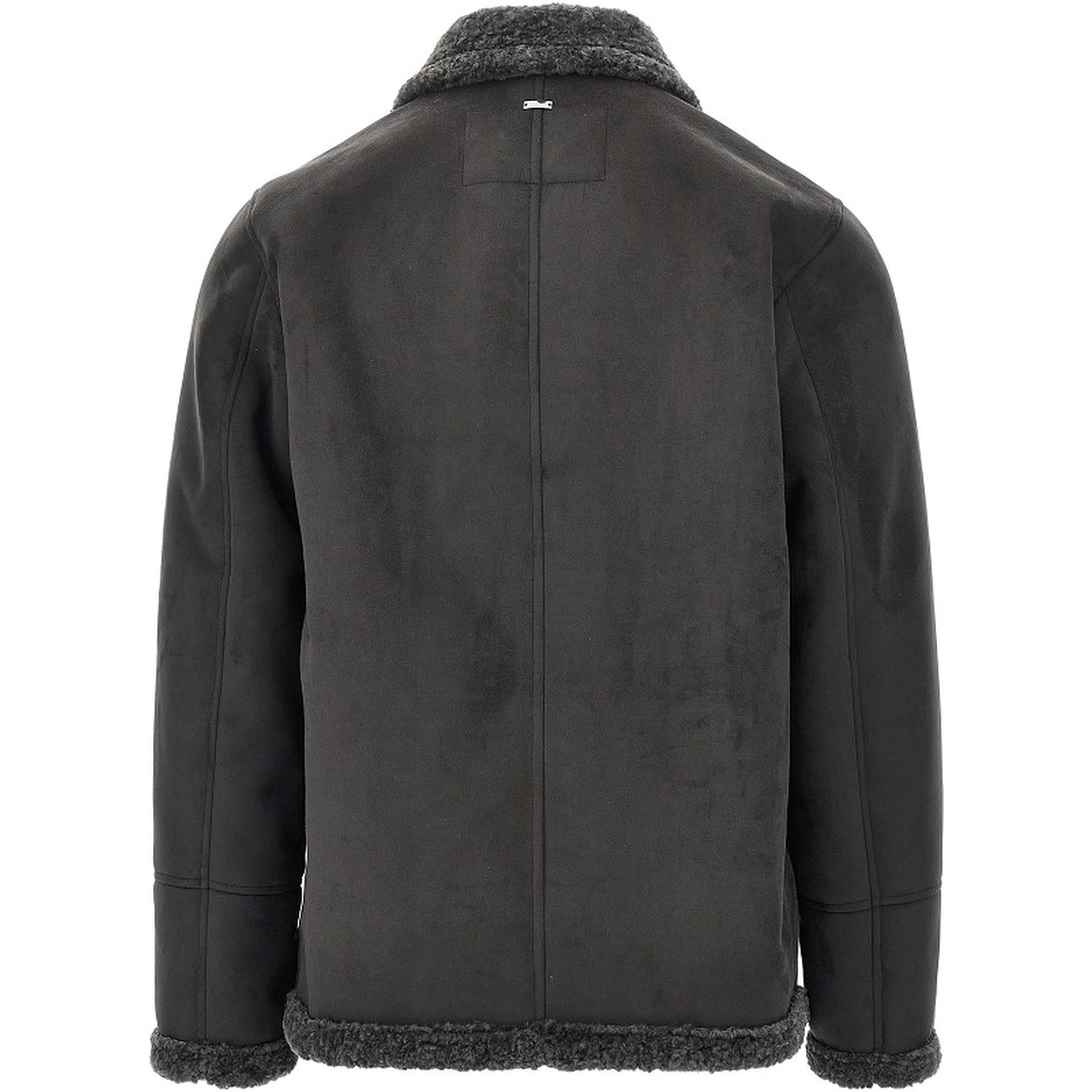 Suede and shearling effect jacket