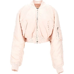 Technical twill cropped bomber jacket