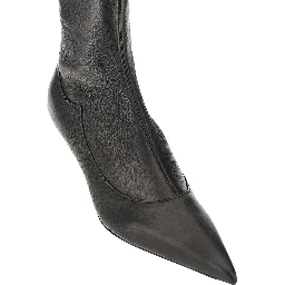 Stretch nappa leather ankle-boots