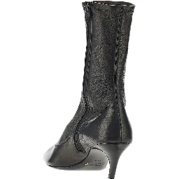 Stretch nappa leather ankle-boots