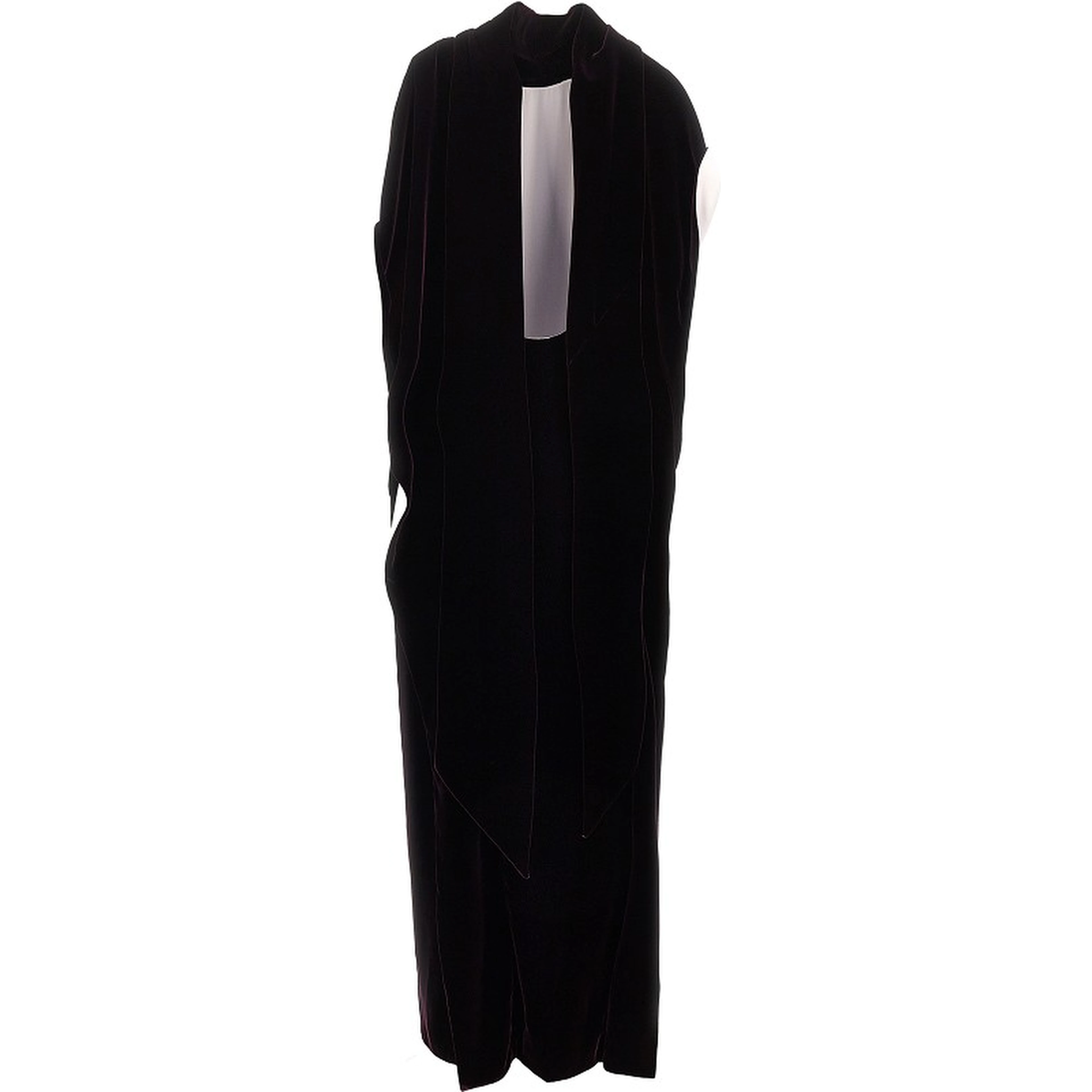 Long velvet dress with cape detail