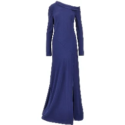 Asymmetrical neckline long dress