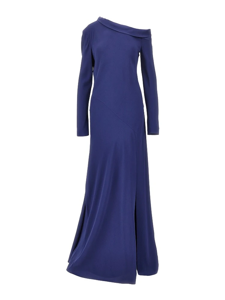 Asymmetrical neckline long dress