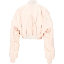 Technical twill cropped bomber jacket