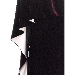 Long velvet dress with cape detail