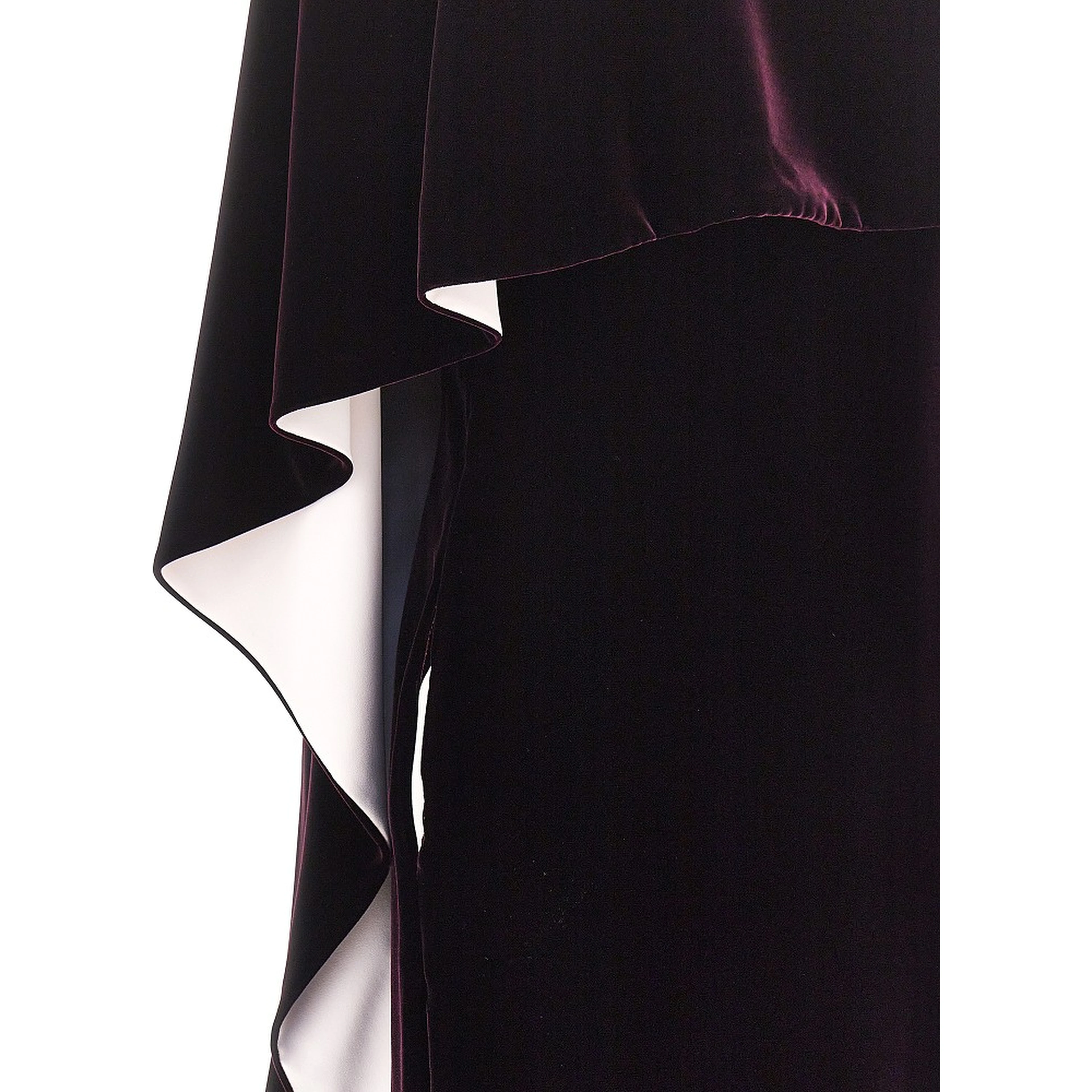 Long velvet dress with cape detail