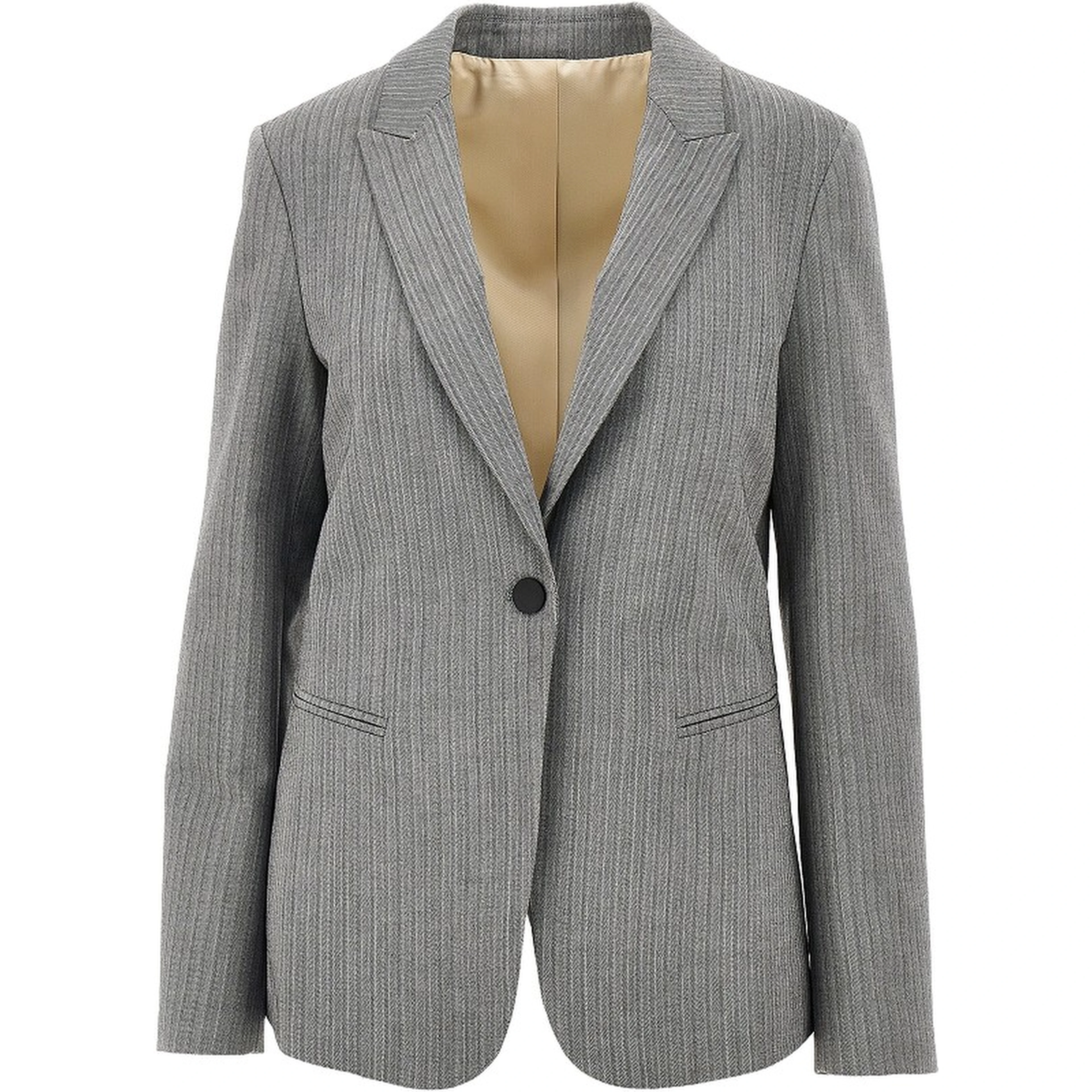 Pinstriped tailored single-breasted jacket