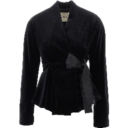 Velvet jacket with bow