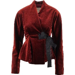 Velvet jacket with bow