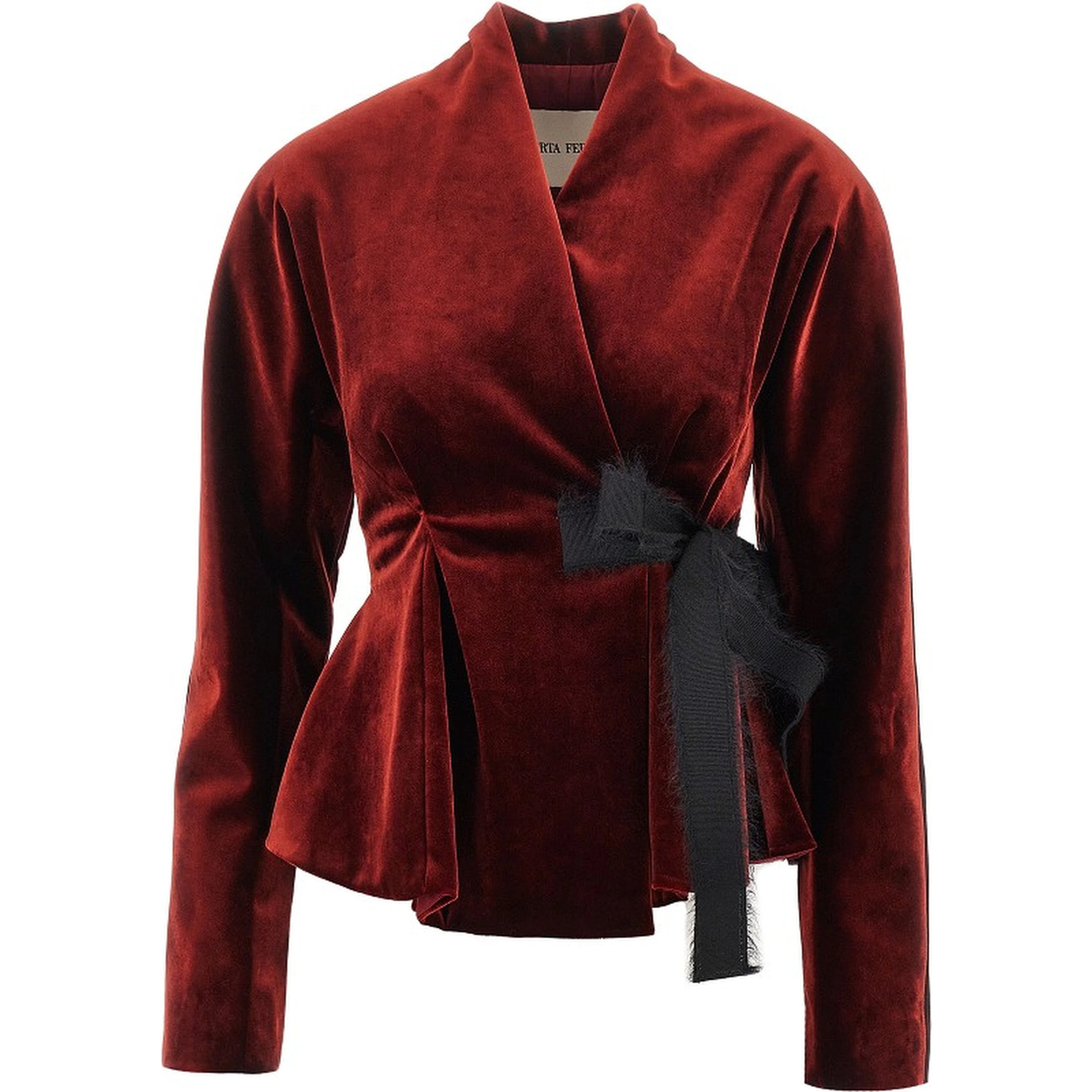 Velvet jacket with bow