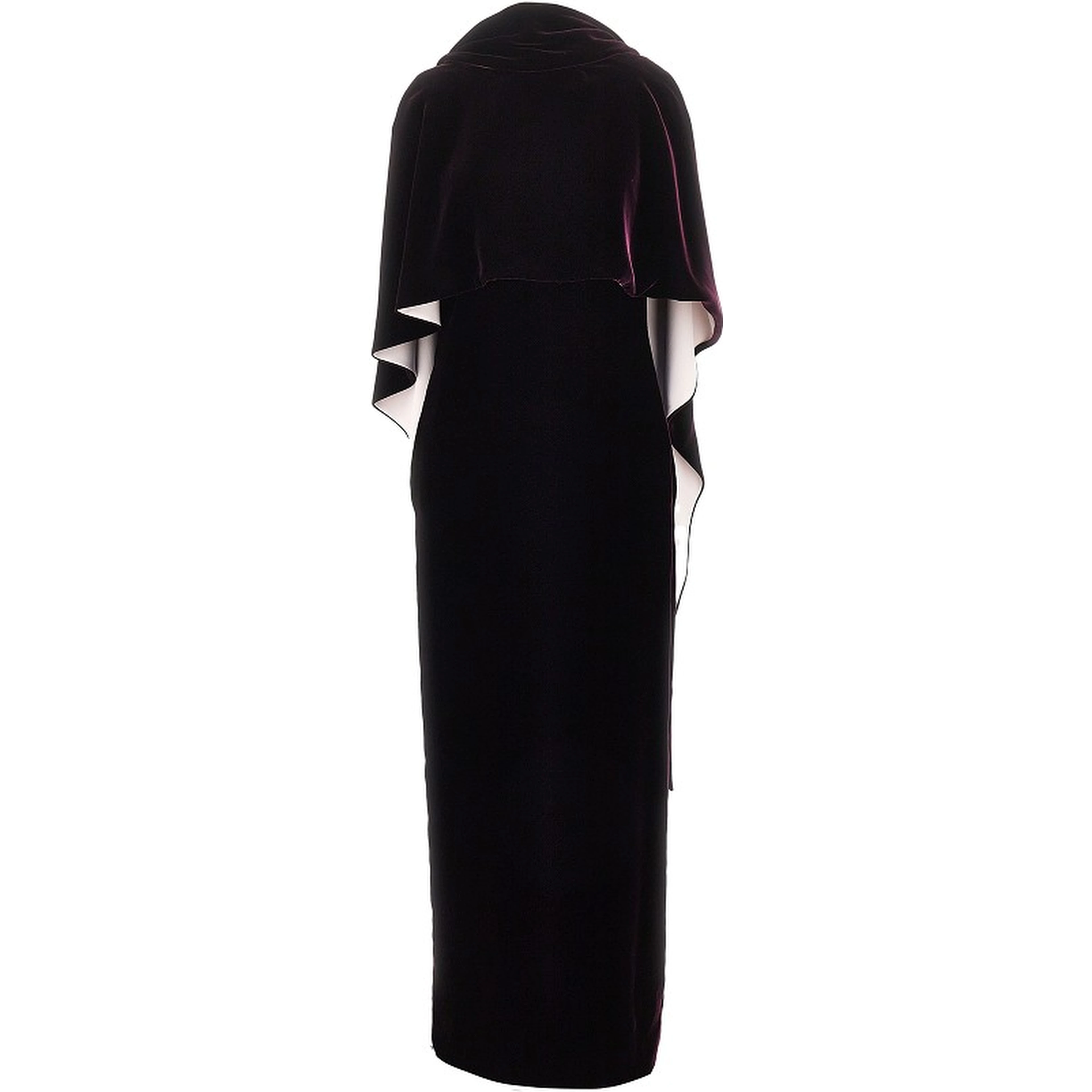Long velvet dress with cape detail