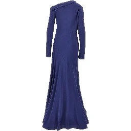 Asymmetrical neckline long dress