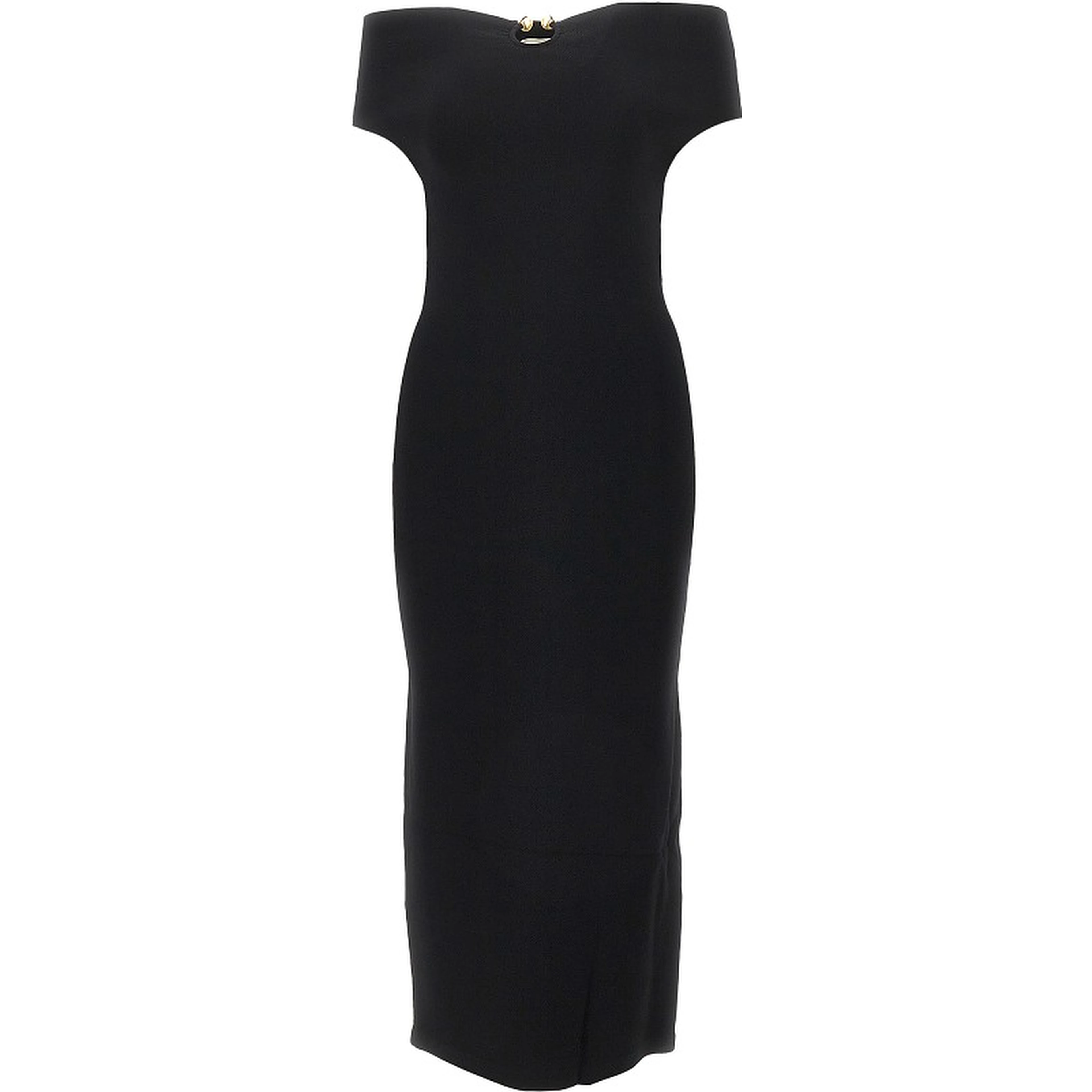 Knitted midi dress with metal detail