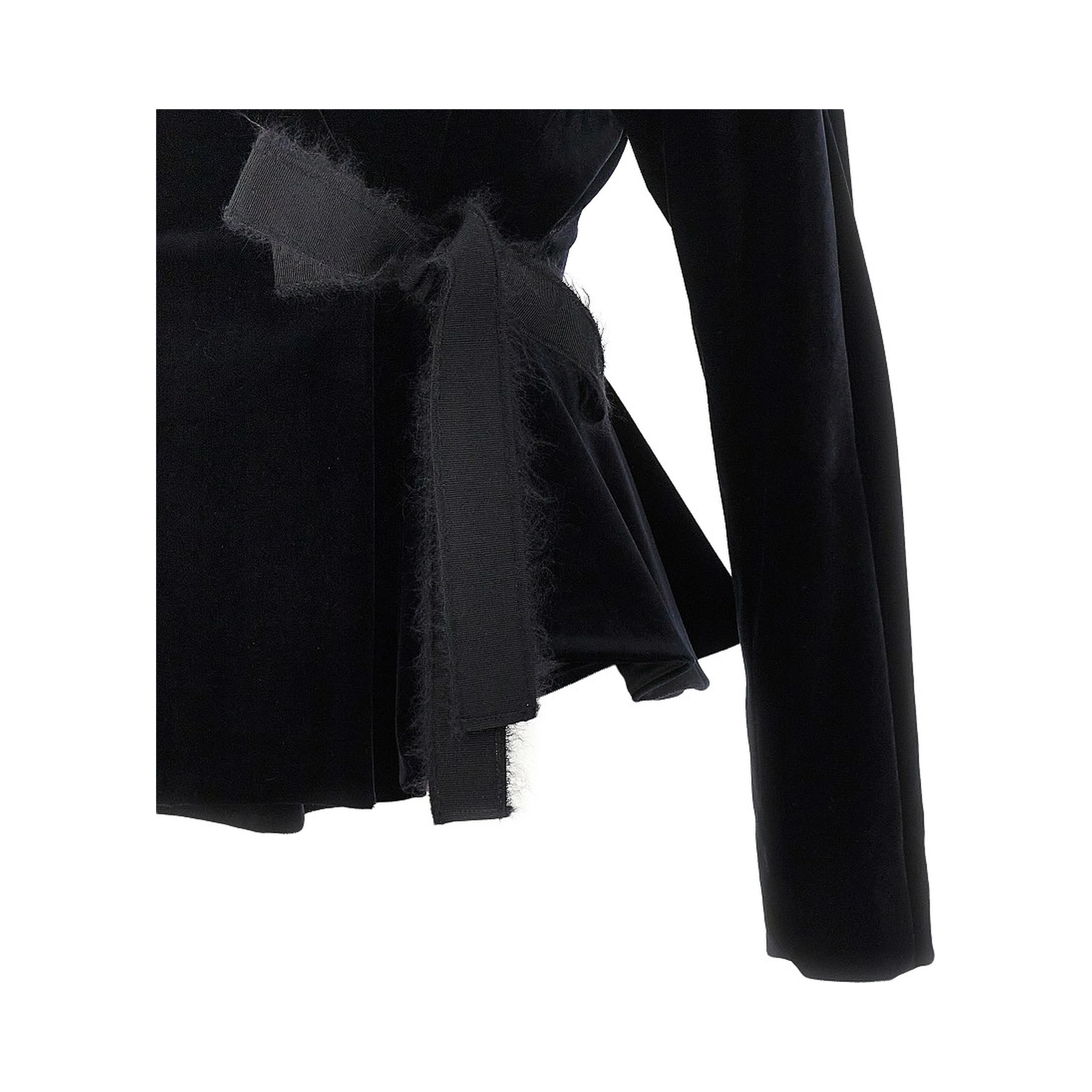 Velvet jacket with bow