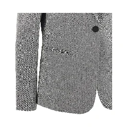 Pinstriped tailored single-breasted jacket