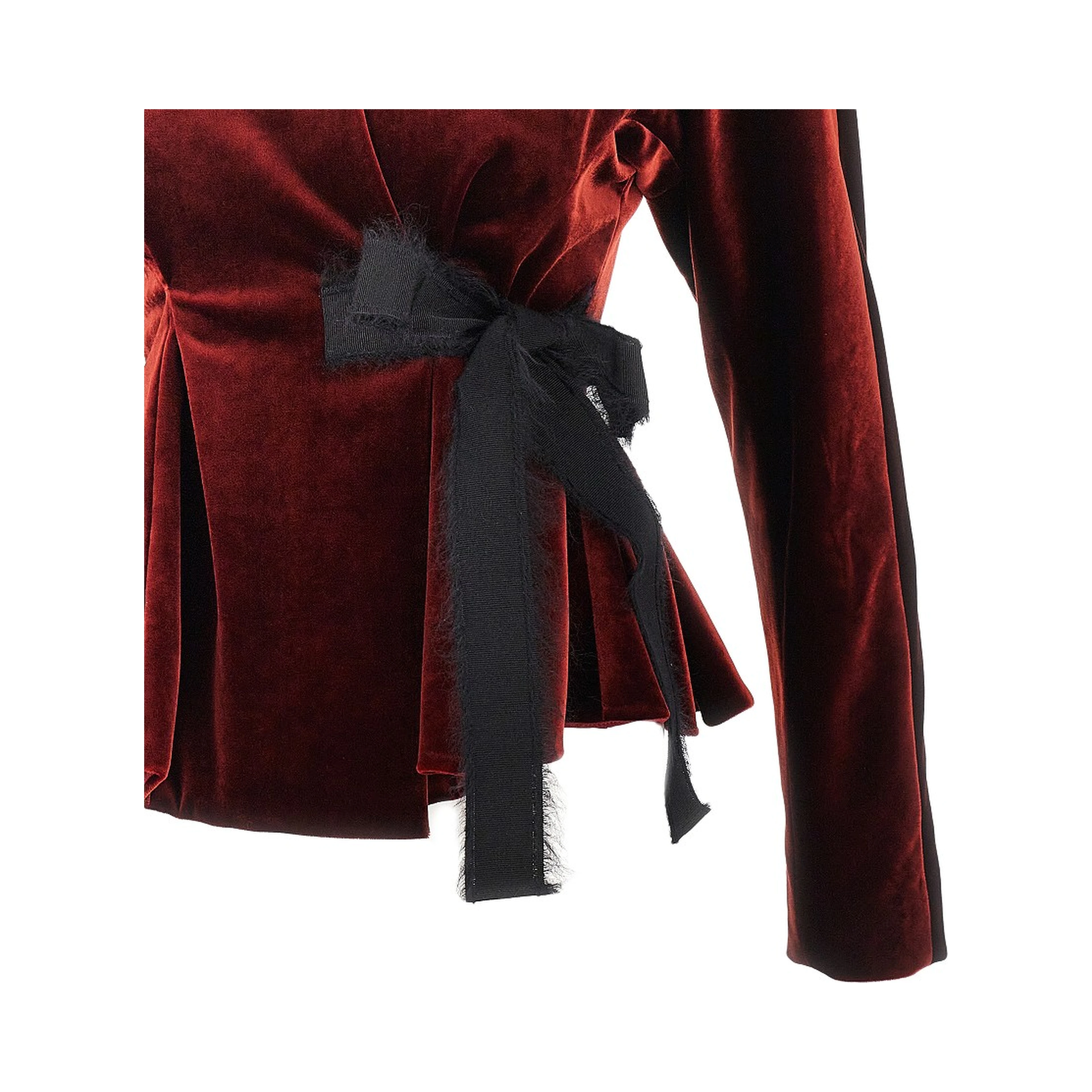 Velvet jacket with bow
