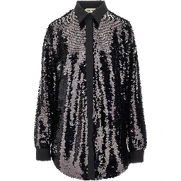Sequinned oversized shirt