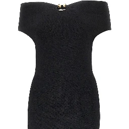 Knitted midi dress with metal detail