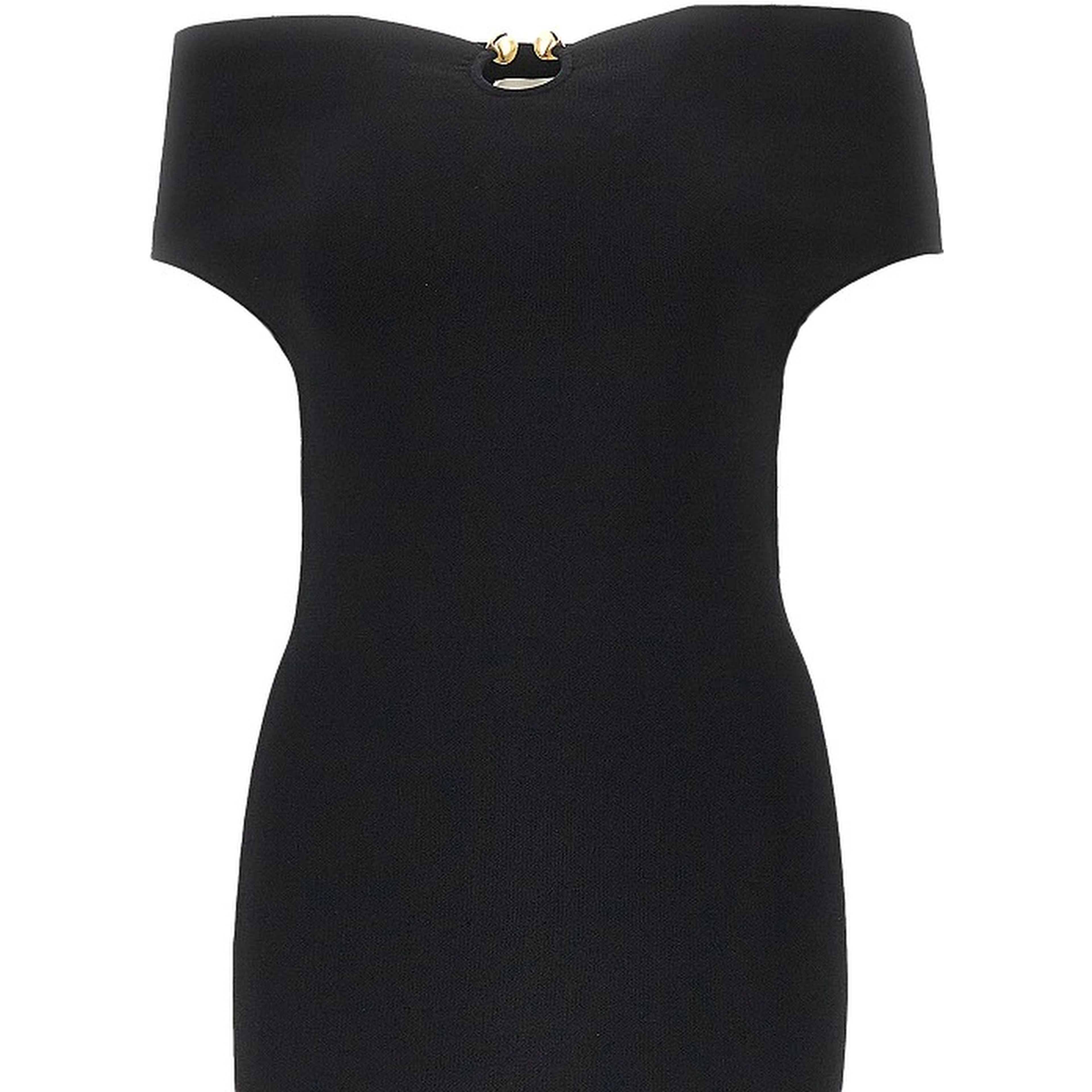 Knitted midi dress with metal detail