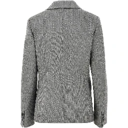Pinstriped tailored single-breasted jacket