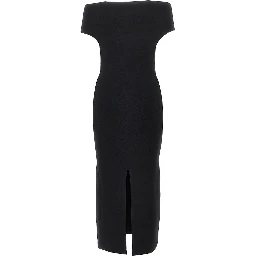 Knitted midi dress with metal detail