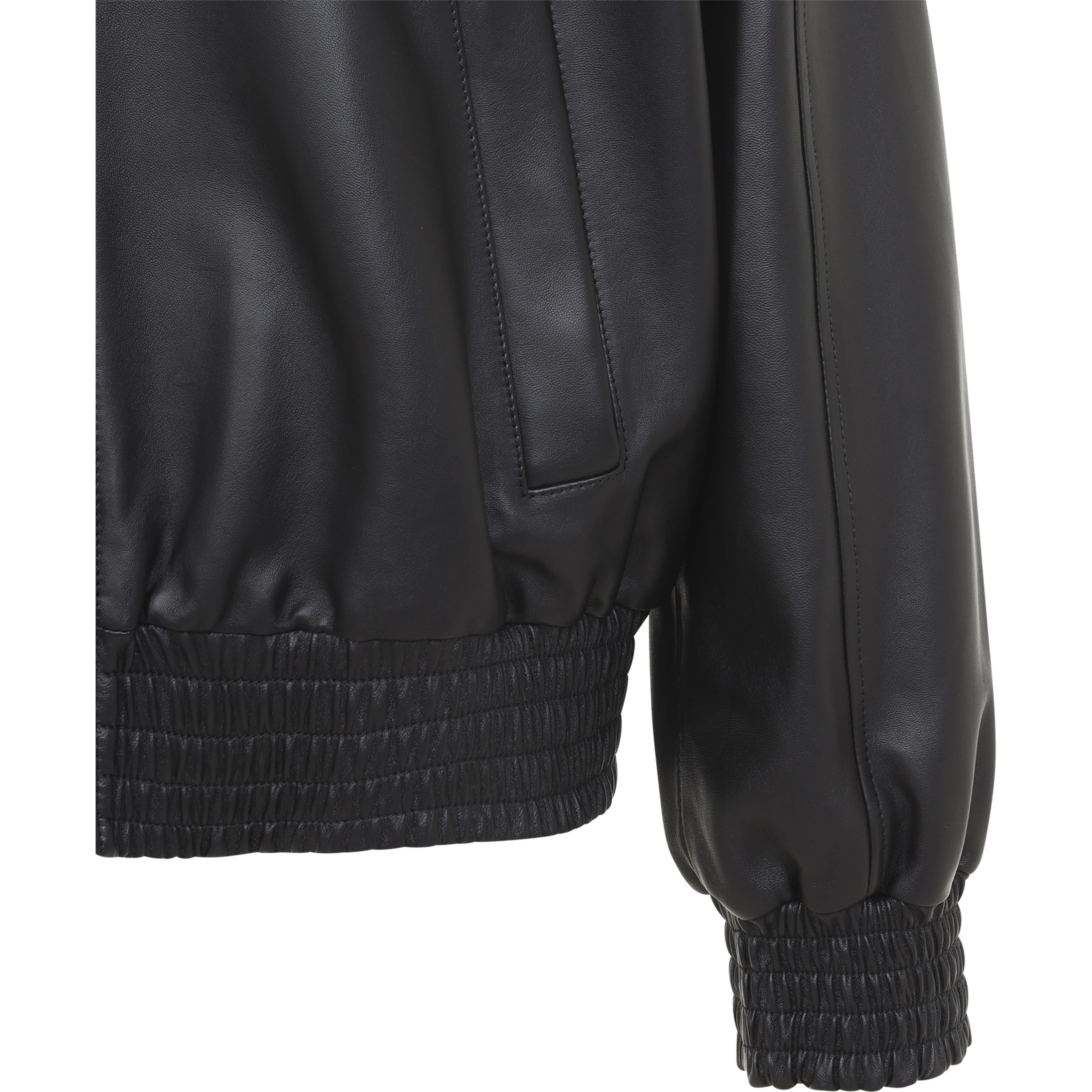 LEATEHR HIGH COLLAR TRACKTOP