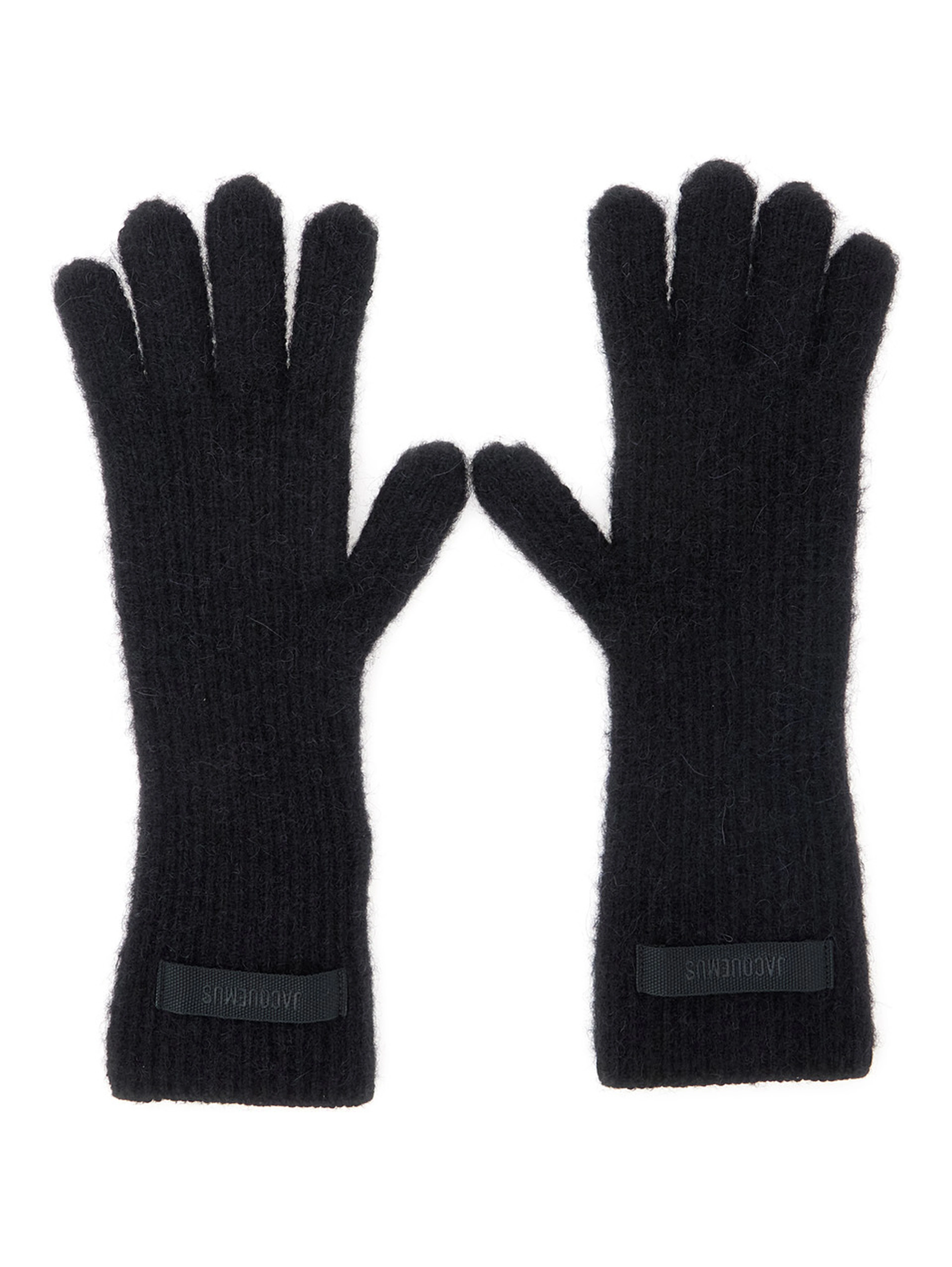LES GANTS GROS GRAIN are gloves characterized by a composition of black alpaca wool, nylon, and merino wool for women