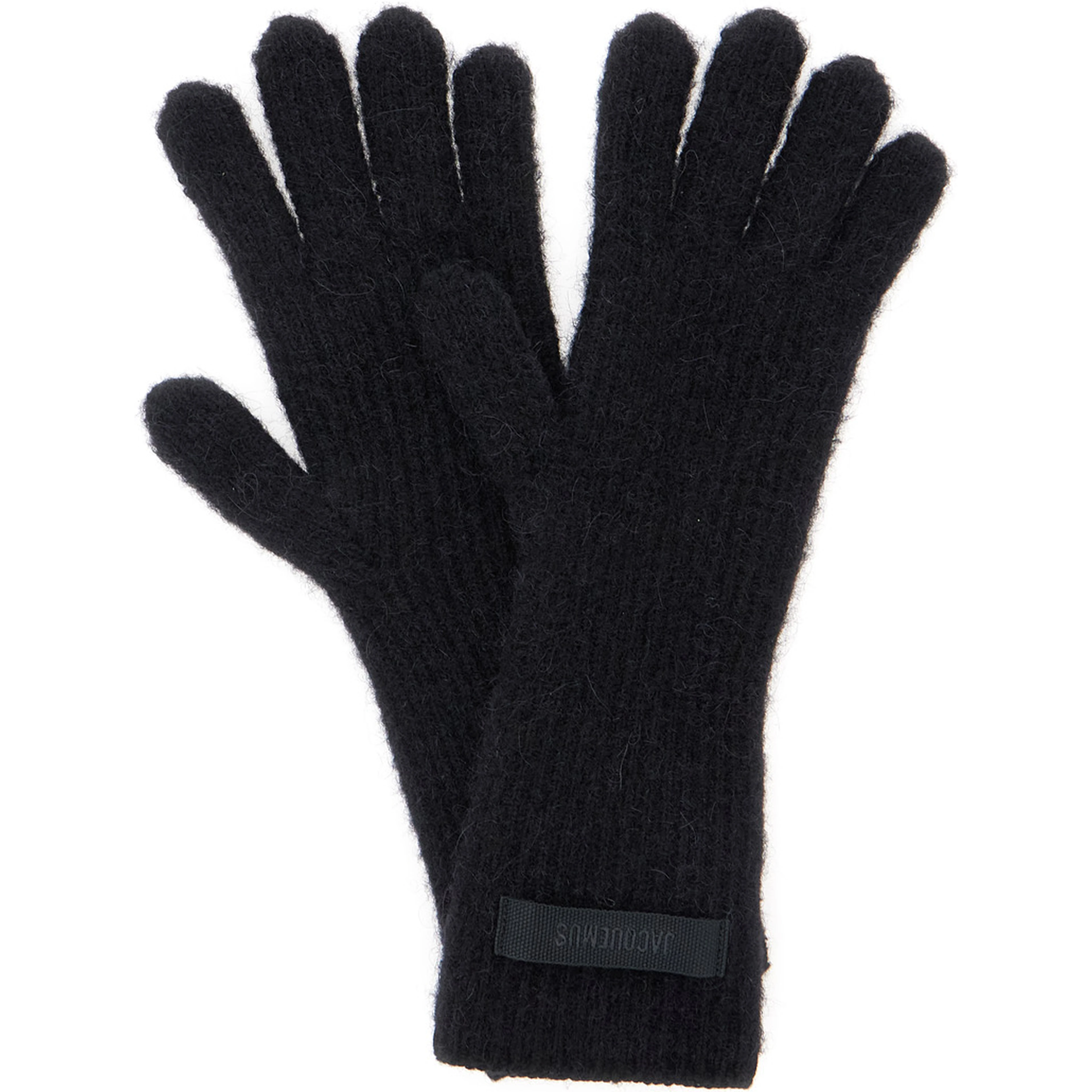 LES GANTS GROS GRAIN are gloves characterized by a composition of black alpaca wool, nylon, and merino wool for women