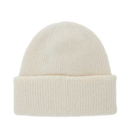 Hat Le Bonnet Gros Grain with logo patch on the front and ribbed knit in white men