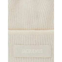 Hat Le Bonnet Gros Grain with logo patch on the front and ribbed knit in white men