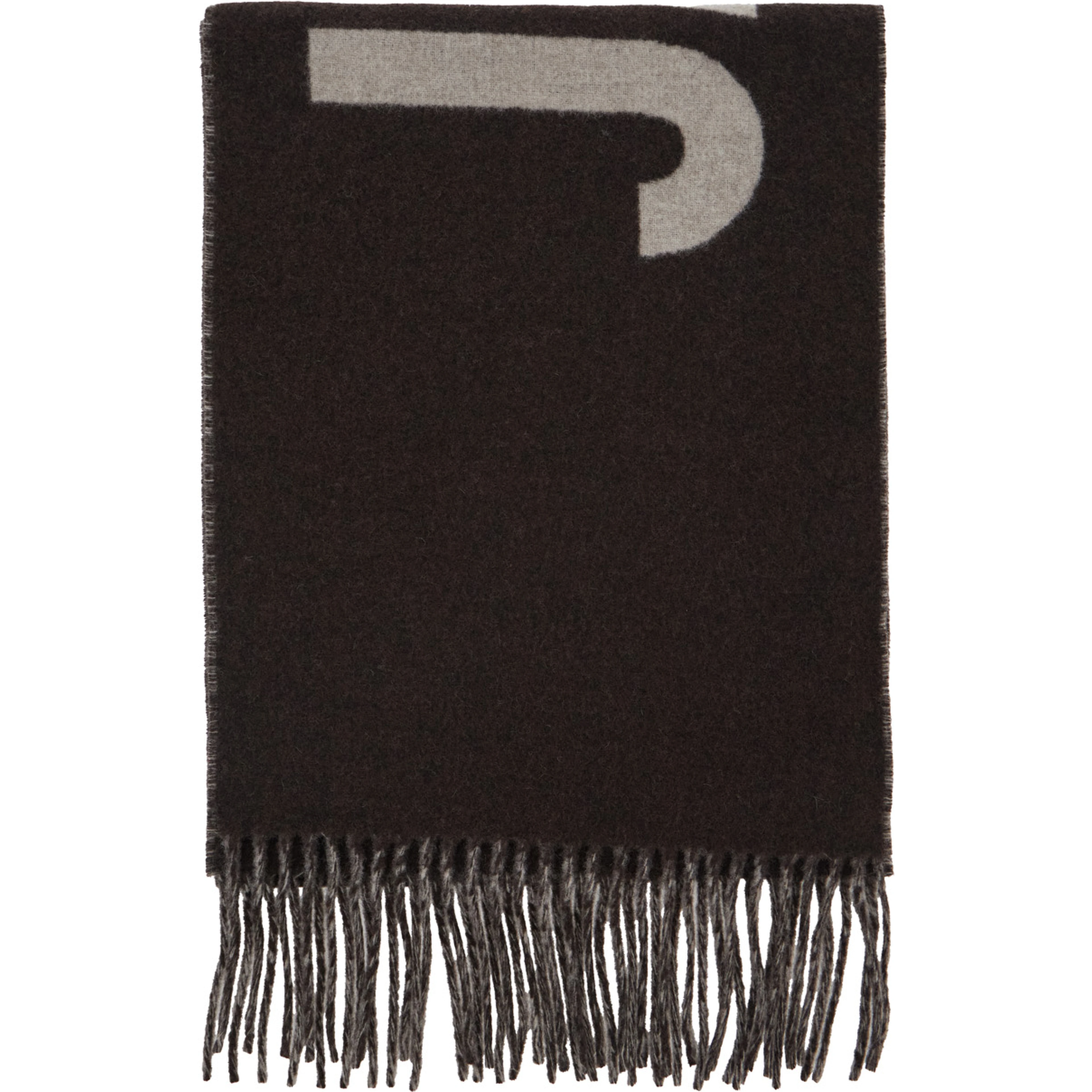 Scarf LEcharpe Jacquemus with Maxi Logo Lettering and Fringed Hem in Brown for Men