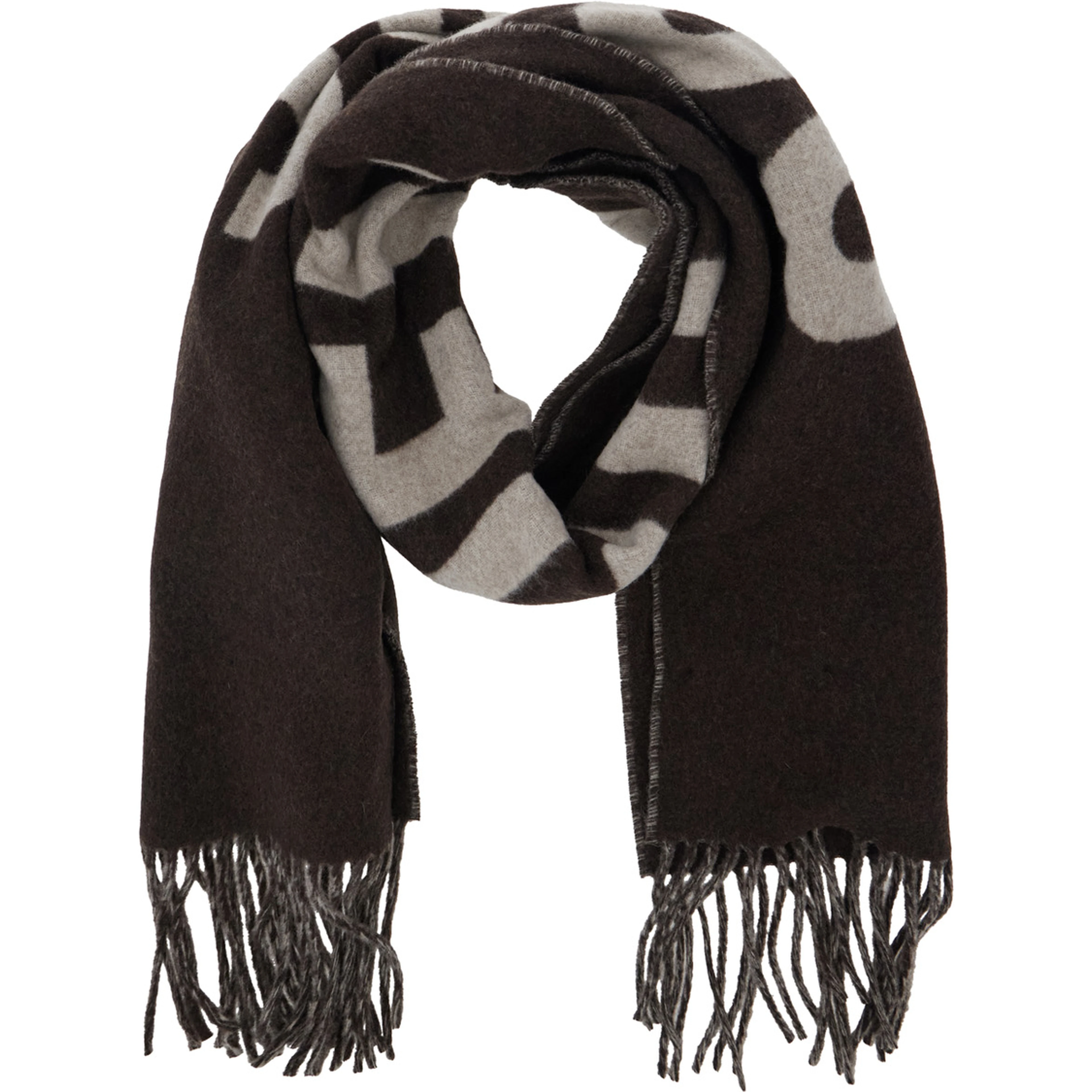 Scarf LEcharpe Jacquemus with Maxi Logo Lettering and Fringed Hem in Brown for Men