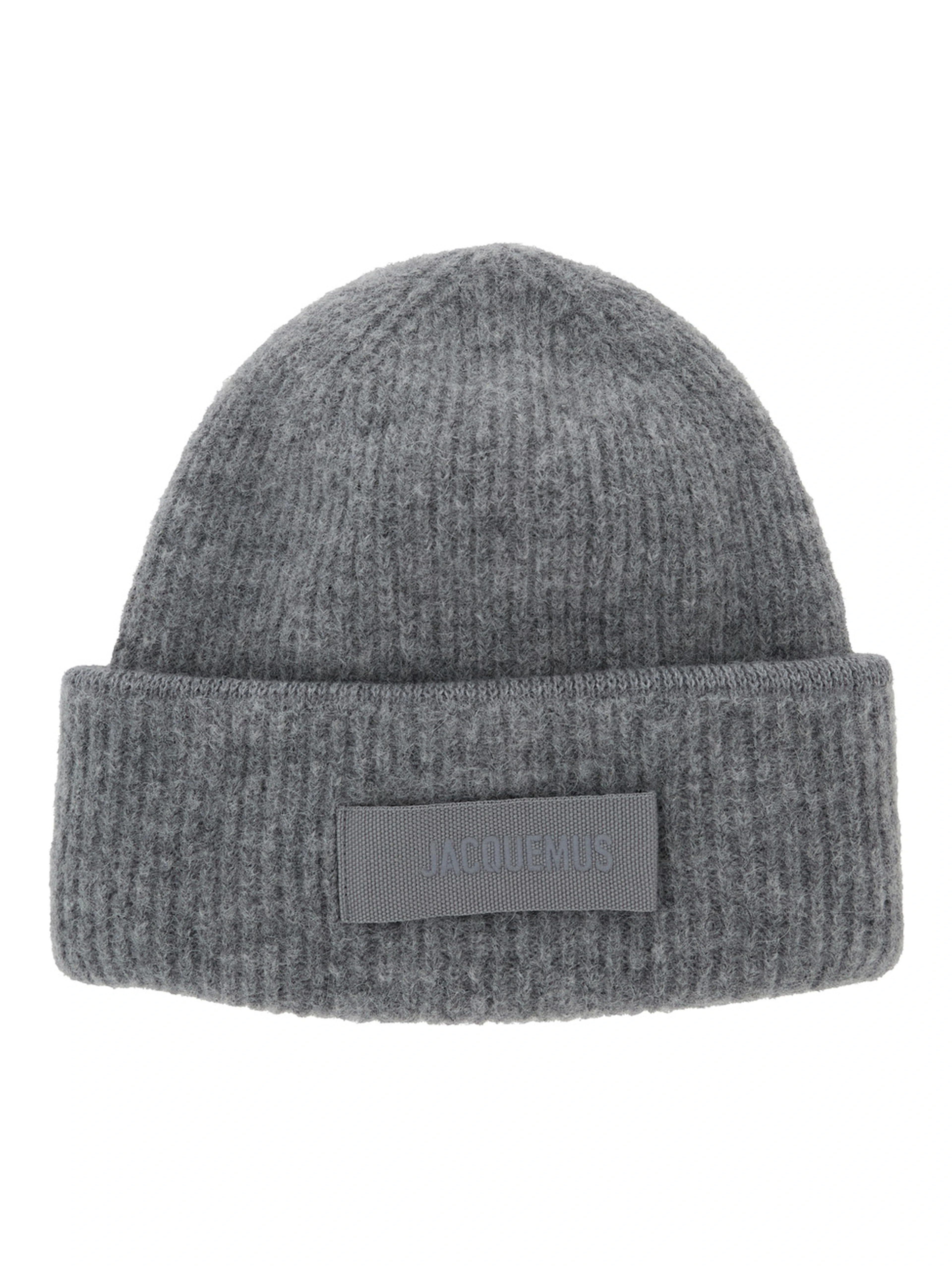 Hat Le Bonnet Gros Grain with logo patch on the brim in cashmere and gray wool for men