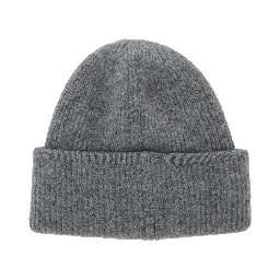 Hat Le Bonnet Gros Grain with logo patch on the brim in cashmere and gray wool for men