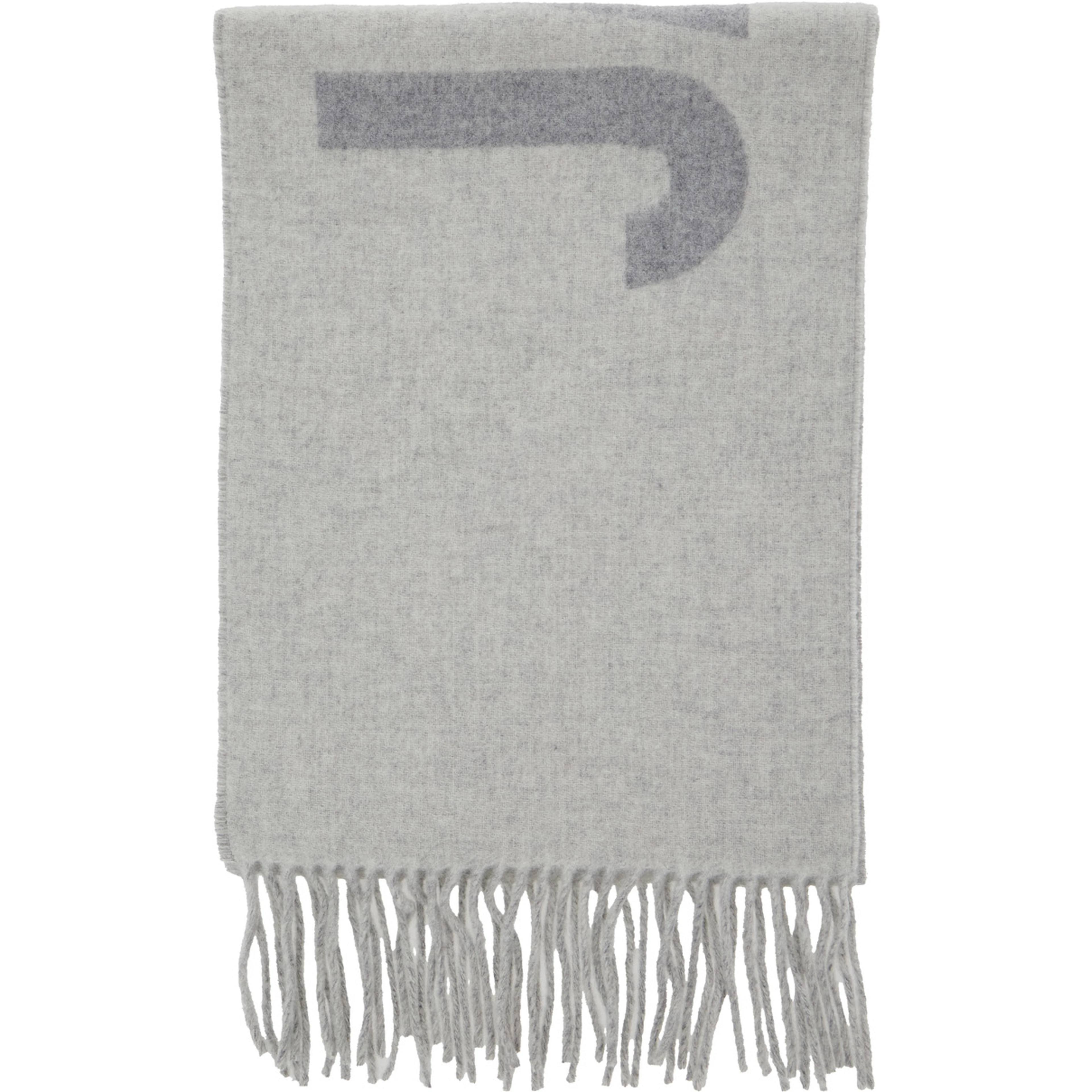 Scarf LEcharpe Jacquemus with Maxi Logo Lettering and Fringed Edge in Gray for Men